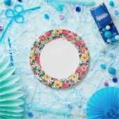 Tropisch Hibiscus Floral Pattern Papieren Bordje (Feest)