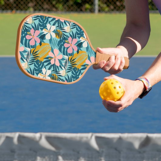 Tropisch Hibiscus Floral Pattern Pickleball Paddle (Insitu)