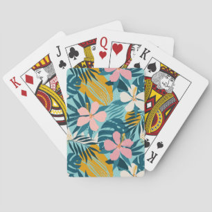 Tropisch Hibiscus Floral Pattern Pokerkaarten