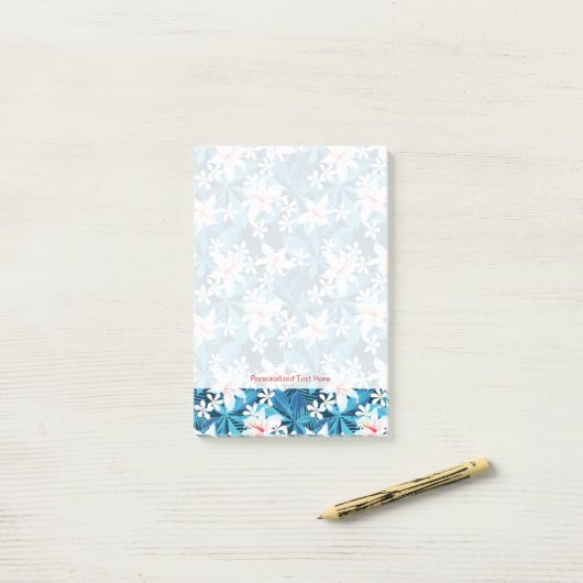 Tropisch Hibiscus Floral Pattern Post-it® Notes (Op bureau)