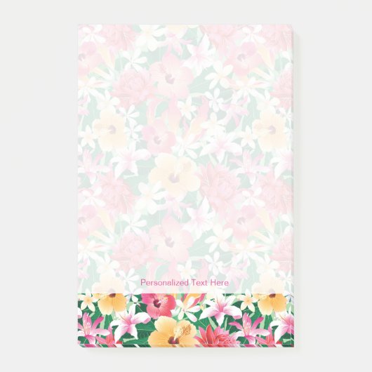 Tropisch Hibiscus Floral Pattern Post-it® Notes (Voorkant)