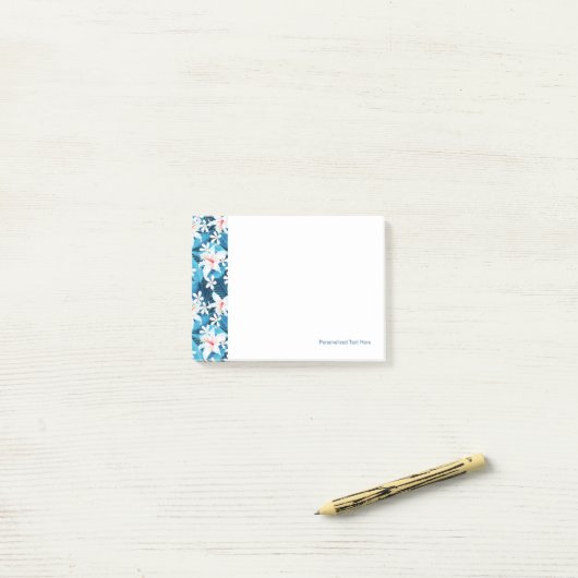Tropisch Hibiscus Floral Pattern Post-it® Notes (Op bureau)