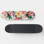 Tropisch Hibiscus Floral Pattern Skateboard (Horizontaal)