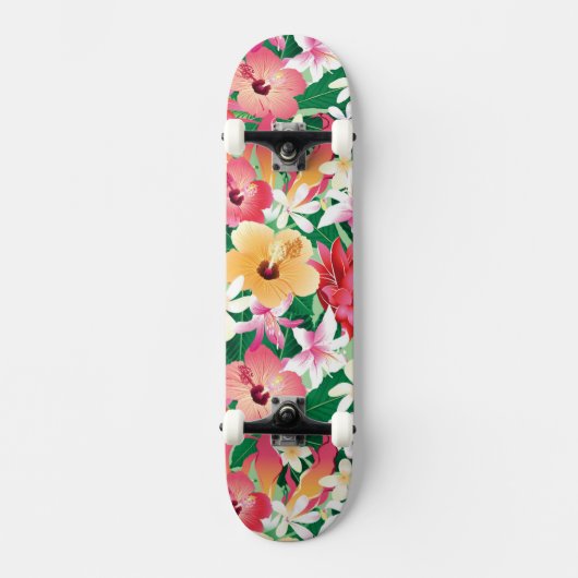 Tropisch Hibiscus Floral Pattern Skateboard (Voorkant)