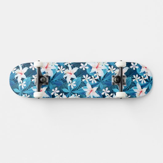Tropisch Hibiscus Floral Pattern Skateboard (Horizontaal)