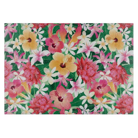 Tropisch Hibiscus Floral Pattern Snijplank (Voorkant)