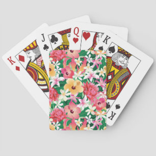 Tropisch Hibiscus Floral Pattern Speelkaarten