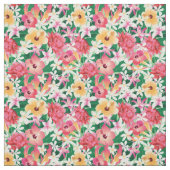 Tropisch Hibiscus Floral Pattern Stof (Swatch)