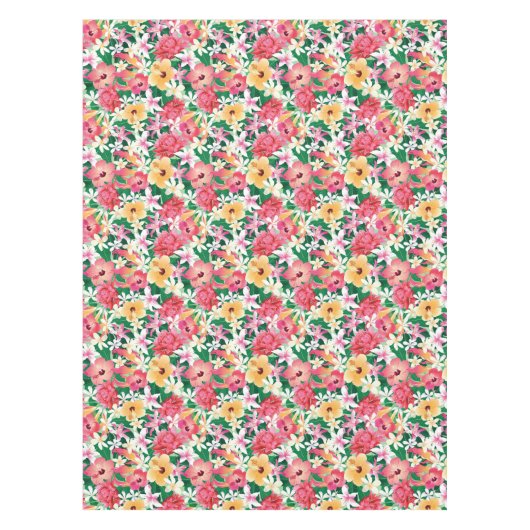 Tropisch Hibiscus Floral Pattern Tafelkleed (Voorkant)