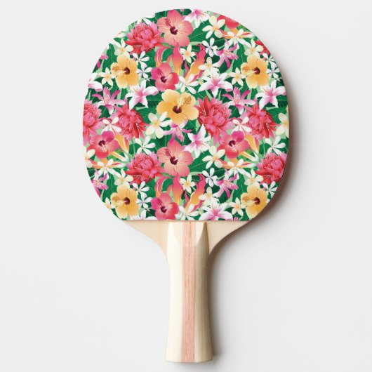 Tropisch Hibiscus Floral Pattern Tafeltennisbatje (Voorkant)