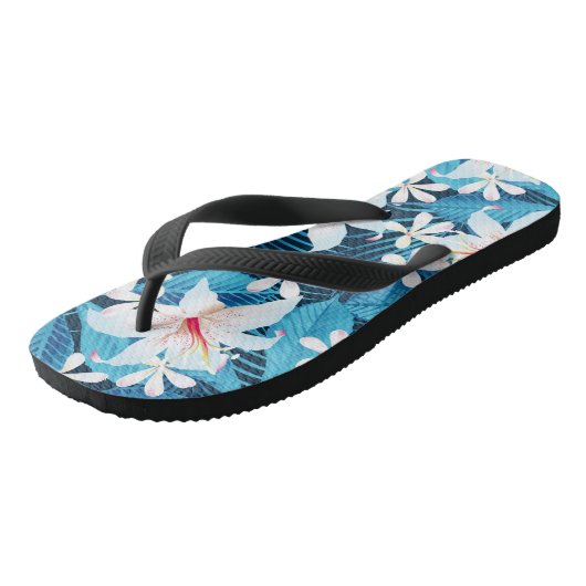 Tropisch Hibiscus Floral Pattern Teenslippers (Schuin)