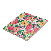 Tropisch Hibiscus Floral Pattern Tegeltje (Zijkant)