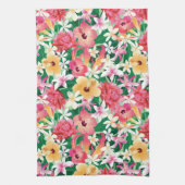 Tropisch Hibiscus Floral Pattern Theedoek (Verticaal)