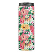 Tropisch Hibiscus Floral Pattern Thermosbeker (Achterkant)