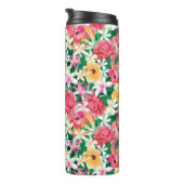 Tropisch Hibiscus Floral Pattern Thermosbeker (Geroteerd rechts)
