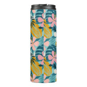 Tropisch Hibiscus Floral Pattern Thermosbeker (Achterkant)