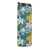 Tropisch Hibiscus Floral Pattern Thermosbeker (Geroteerd rechts)