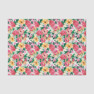 Tropisch Hibiscus Floral Pattern Tissuepapier