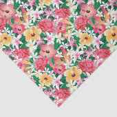 Tropisch Hibiscus Floral Pattern Tissuepapier (Detail)