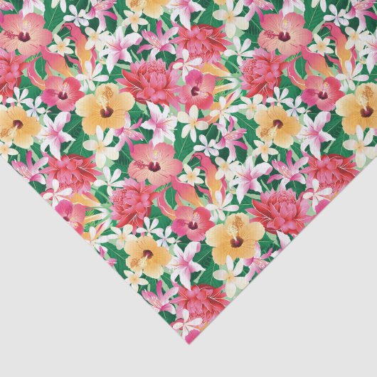 Tropisch Hibiscus Floral Pattern Tissuepapier (Detail)