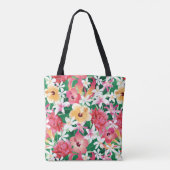 Tropisch Hibiscus Floral Pattern Tote Bag (Achterkant)