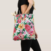 Tropisch Hibiscus Floral Pattern Tote Bag (Dichtbij)