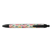 Tropisch Hibiscus Floral Pattern Zwarte Inkt Pen (Achterkant)