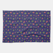 Tropisch Hibiscus Floral Red Yellow Green Pattern Theedoek (Horizontaal)