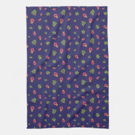 Tropisch Hibiscus Floral Red Yellow Green Pattern Theedoek