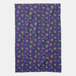 Tropisch Hibiscus Floral Red Yellow Green Pattern Theedoek