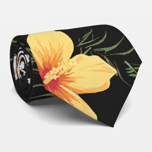 Tropisch Hibiscus Floral Stropdas (Opgerold)