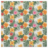 Tropisch Hibiscus Flower Pattern Stof (Swatch)