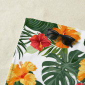 Tropisch Hibiscus Flower Pattern Strandlaken (In situ)