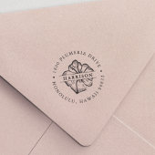 Tropisch Hibiscus Flower Round-adres Zelfinktende Stempel