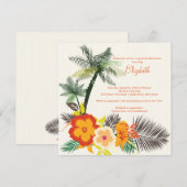 Tropisch Hibiscus Flowers Vrijgezellenfeest Kaart (Voorkant / Achterkant)
