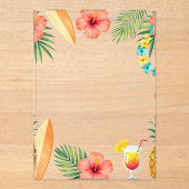 Tropisch Hibiscus Frame Aloha Sfeer Acryl Uitnodigingen (Voorkant)