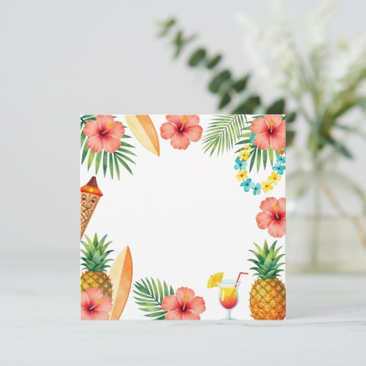 Tropisch Hibiscus Frame Aloha Sfeer Kaart (Staand voorkant)