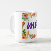 Tropisch Hibiscus Frame Aloha Sfeer Koffiemok (Voorkant links)