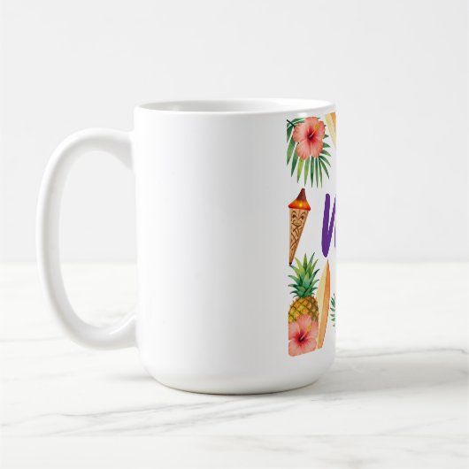 Tropisch Hibiscus Frame Aloha Sfeer Koffiemok (Links)
