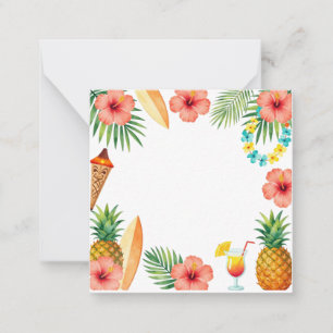 Tropisch Hibiscus Frame Aloha Sfeer Notitiekaartje