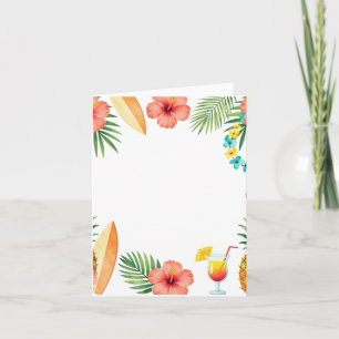 Tropisch Hibiscus Frame Aloha Sfeer Notitiekaartje