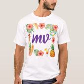 Tropisch Hibiscus Frame Aloha Sfeer T-shirt (Voorkant)