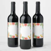 Tropisch Hibiscus Frame Aloha Sfeer Wijn Etiket (Flessen)