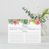 Tropisch Hibiscus Hawaïaans Vrijgezellenfeest Rece Informatiekaartje (Staand voorkant)