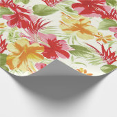 Tropisch Hibiscus Hawaiian Floral Cadeaupapier (Hoek)