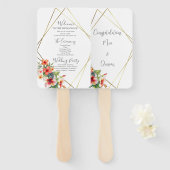 Tropisch Hibiscus huwelijksprogramma Handwaaier (Voorkant en achterkant)