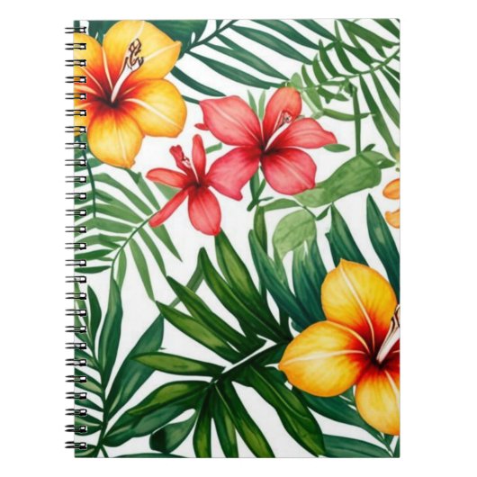 Tropisch Hibiscus Jungle Notitieboek (Voorkant)