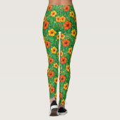 Tropisch Hibiscus Junglepatroon Leggings (Achterkant)