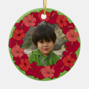 Tropisch Hibiscus Lei Foto Ornament