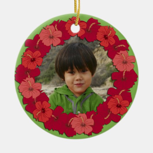 Tropisch Hibiscus Lei Foto Ornament (Voorkant)